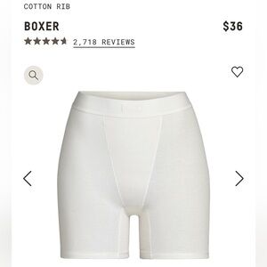Skims Cotton Rib Boxer - Bone